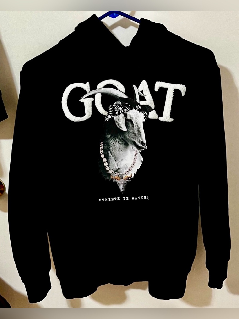 GOAT Graphic Black Hoodie Sweater - Streetwear Men's Pullover
